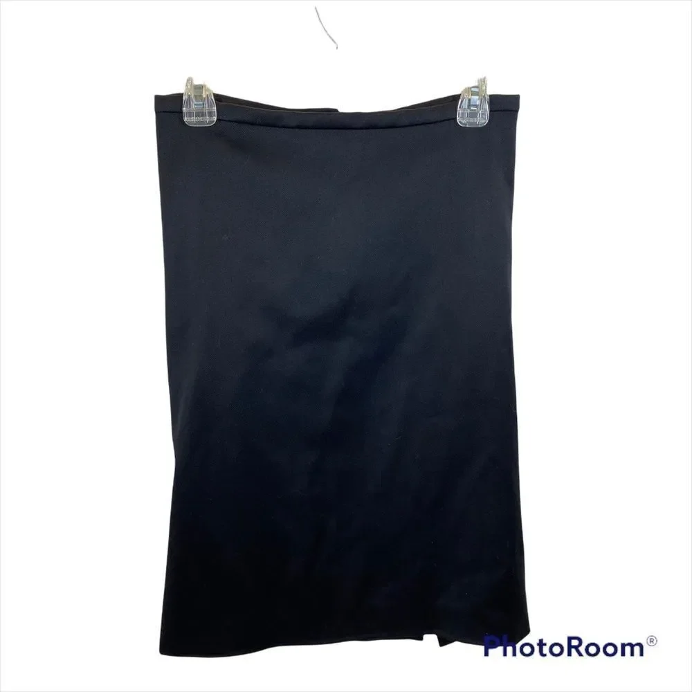Unbranded Black Vintage‎ Pencil Skirt Back Button Panel Size Small